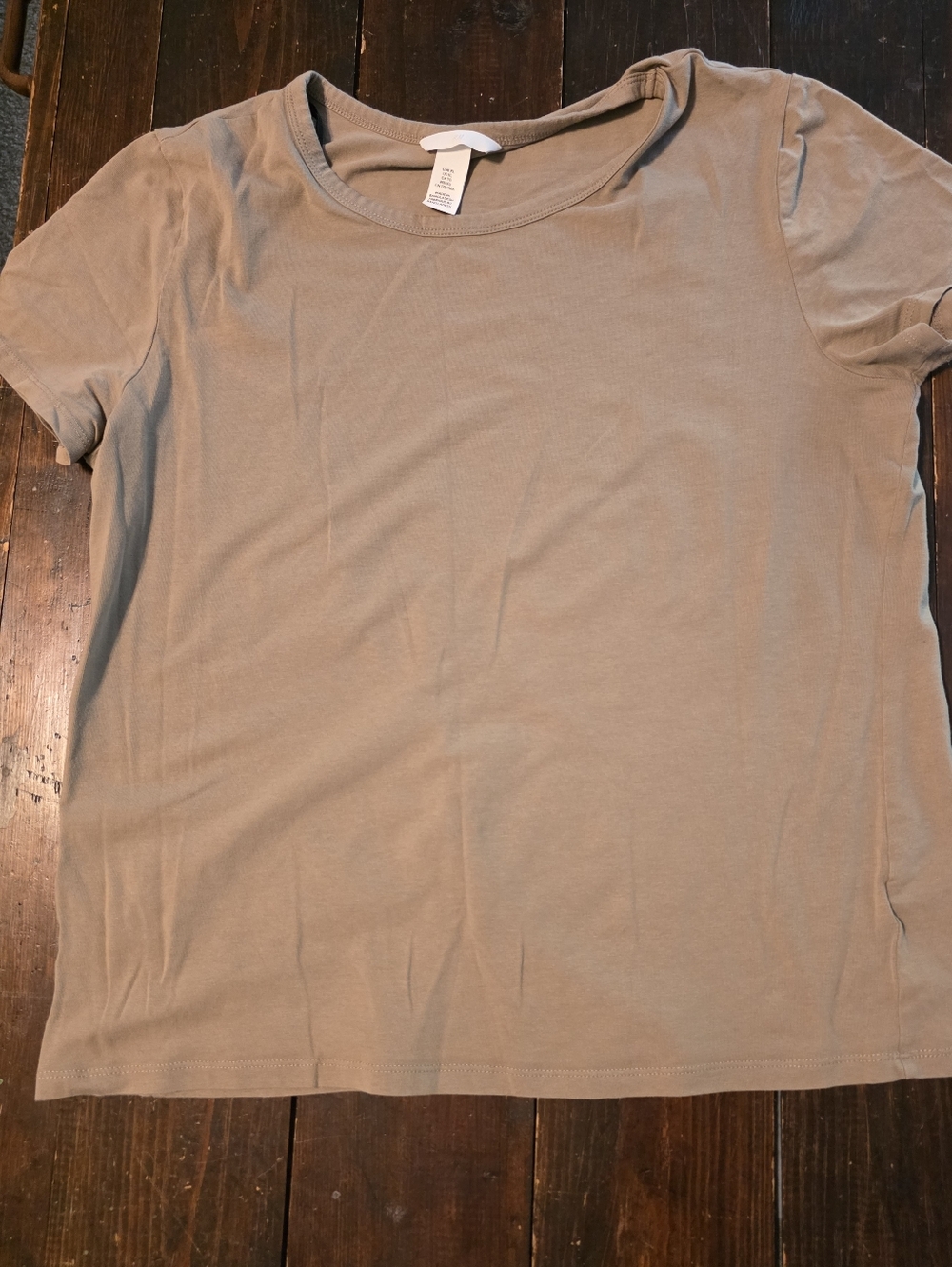 H&M Women's Short Sleeve Crew Tee in Taupe